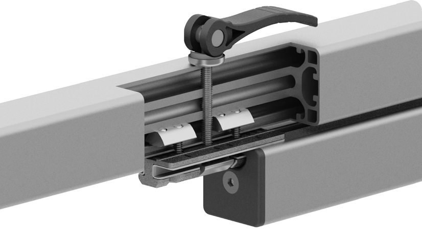 Profile Slider ZN 40 x 80 Fixed Bearing with Cam Lever (Set)